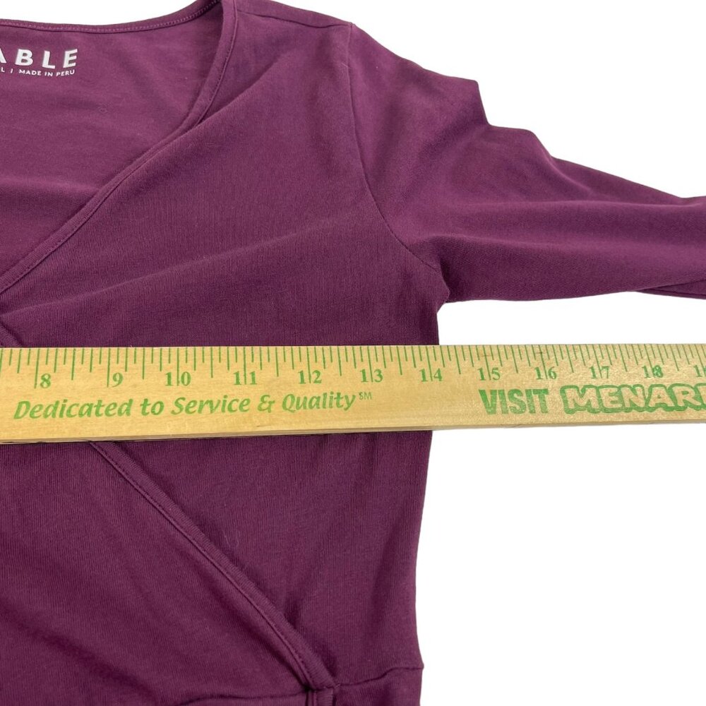 Able the Label Faux Wrap Midi Dress Sz Small Womens‎ Maroon Purple - Picture 5 of 5